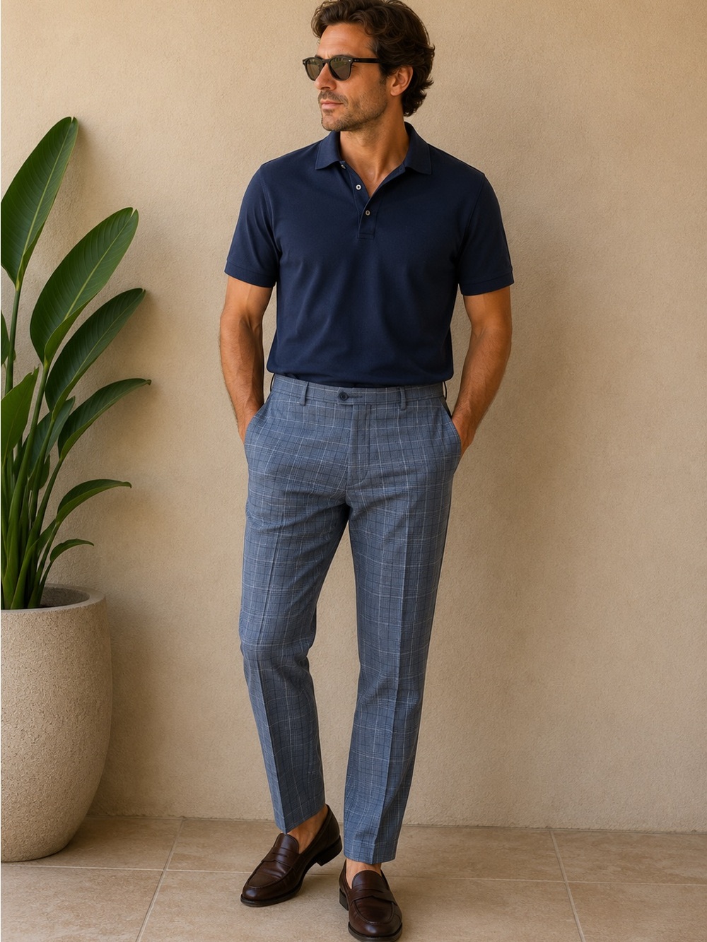 Scotch & Soda grey plaid pants. BB30